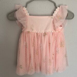 Pink Floral Tulle Dress
